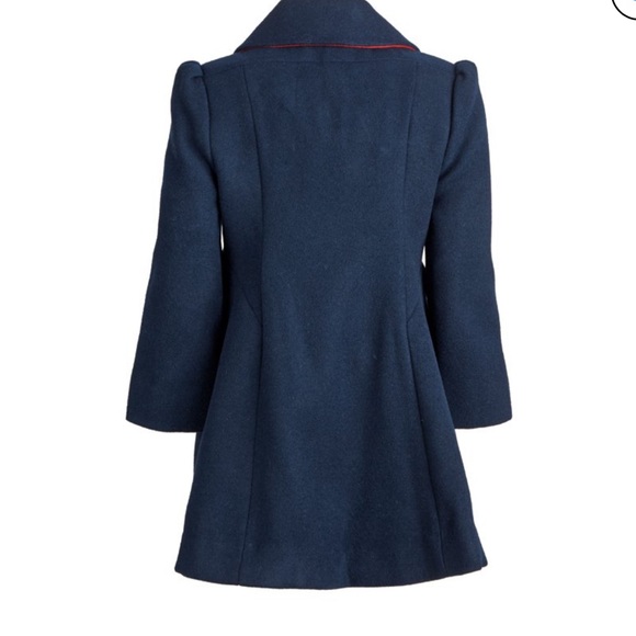 Rothschild Little Girls Wool Look A Line Military Long Winter Dress Coat - Picture 2 of 3